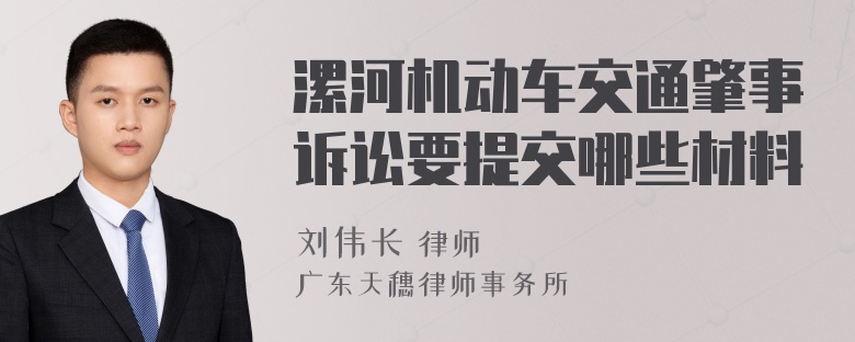 漯河机动车交通肇事诉讼要提交哪些材料