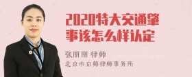 2020特大交通肇事该怎么样认定