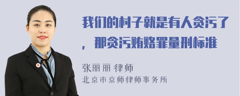 我们的村子就是有人贪污了，那贪污贿赂罪量刑标准