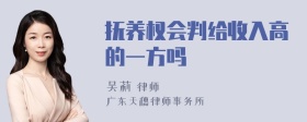 抚养权会判给收入高的一方吗