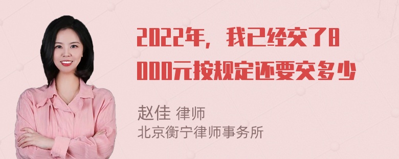 2022年，我已经交了8000元按规定还要交多少