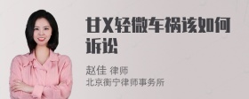 甘X轻微车祸该如何诉讼