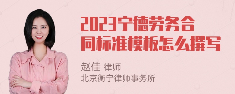 2023宁德劳务合同标准模板怎么撰写