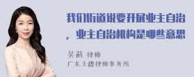 我们街道说要开展业主自治，业主自治机构是哪些意思