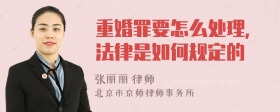 重婚罪要怎么处理，法律是如何规定的