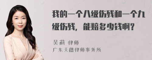 我的一个八级伤残和一个九级伤残，能赔多少钱啊？