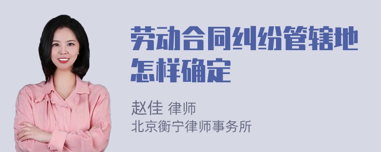 劳动合同纠纷管辖地怎样确定