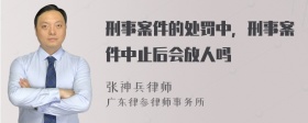 刑事案件的处罚中，刑事案件中止后会放人吗