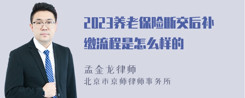 2023养老保险断交后补缴流程是怎么样的