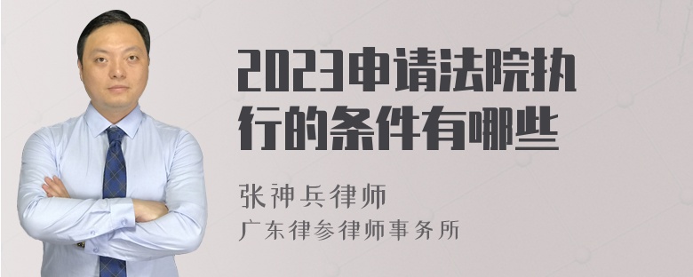 2023申请法院执行的条件有哪些