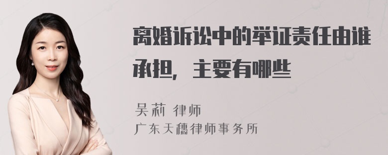 离婚诉讼中的举证责任由谁承担，主要有哪些