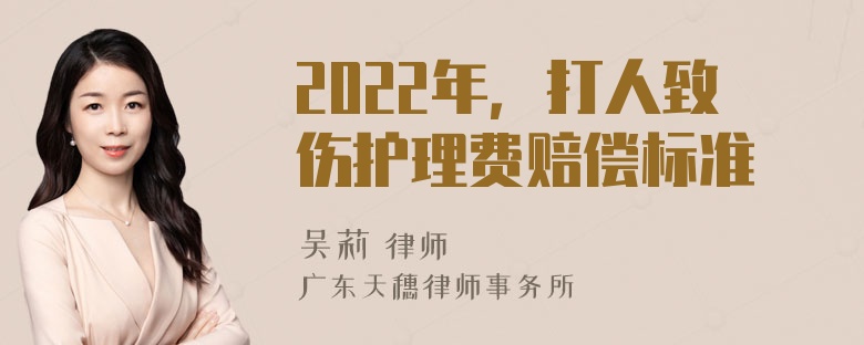 2022年，打人致伤护理费赔偿标准