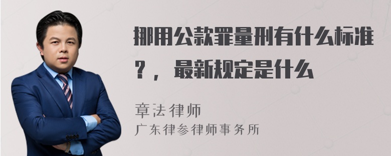 挪用公款罪量刑有什么标准？，最新规定是什么