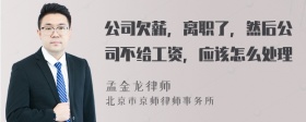 公司欠薪，离职了，然后公司不给工资，应该怎么处理