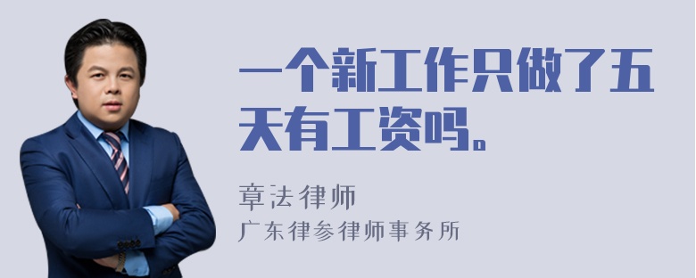 一个新工作只做了五天有工资吗。