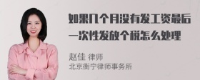 如果几个月没有发工资最后一次性发放个税怎么处理