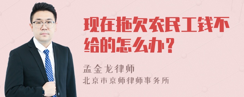 现在拖欠农民工钱不给的怎么办？