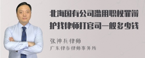 北海国有公司滥用职权罪辩护找律师打官司一般多少钱