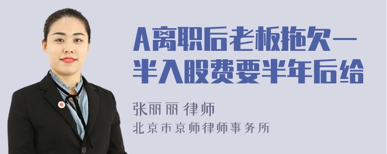 A离职后老板拖欠一半入股费要半年后给