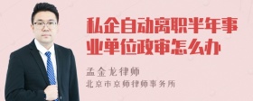 私企自动离职半年事业单位政审怎么办