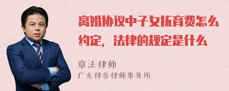 离婚协议中子女抚育费怎么约定，法律的规定是什么