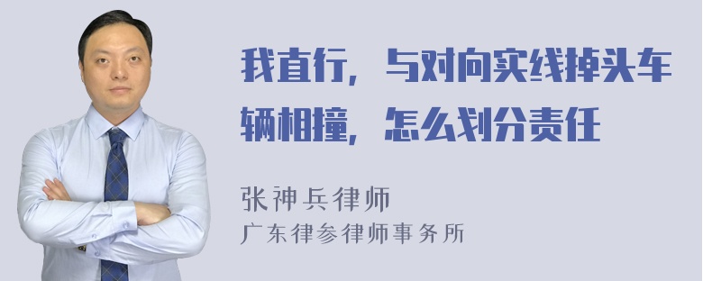 我直行，与对向实线掉头车辆相撞，怎么划分责任