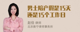 男士陪产假是15天还是15个工作日