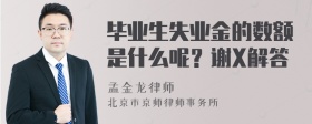 毕业生失业金的数额是什么呢？谢X解答