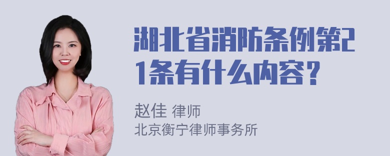 湖北省消防条例第21条有什么内容？