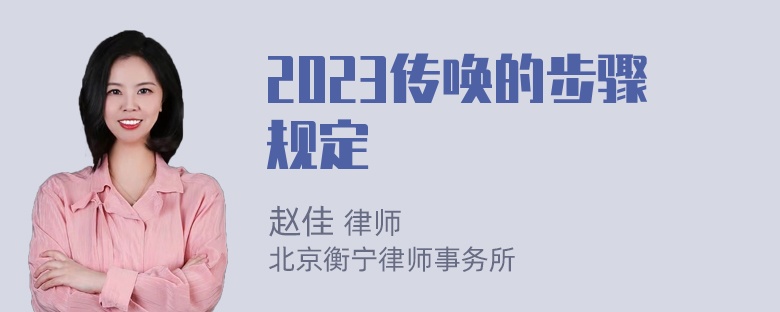 2023传唤的步骤规定