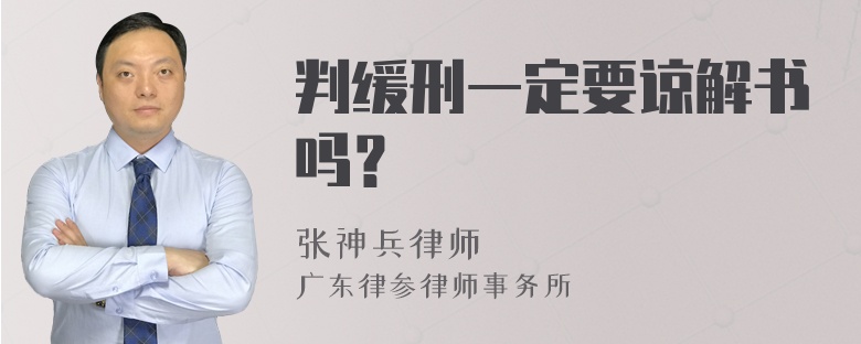 判缓刑一定要谅解书吗？