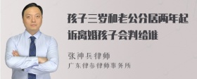 孩子三岁和老公分居两年起诉离婚孩子会判给谁