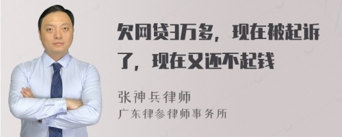 欠网贷3万多，现在被起诉了，现在又还不起钱