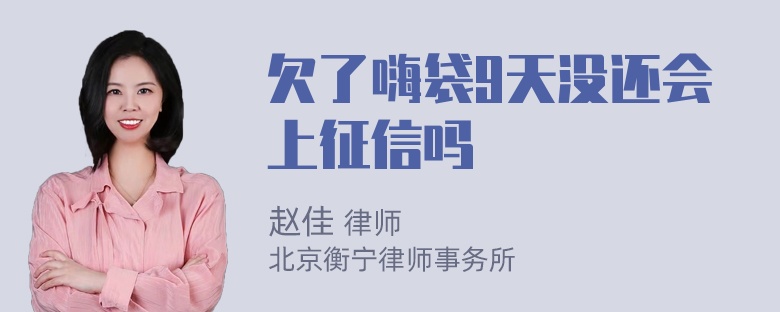 欠了嗨袋9天没还会上征信吗