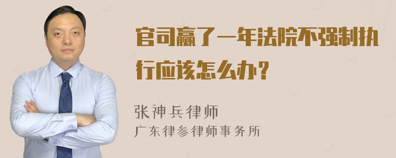 官司赢了一年法院不强制执行应该怎么办？