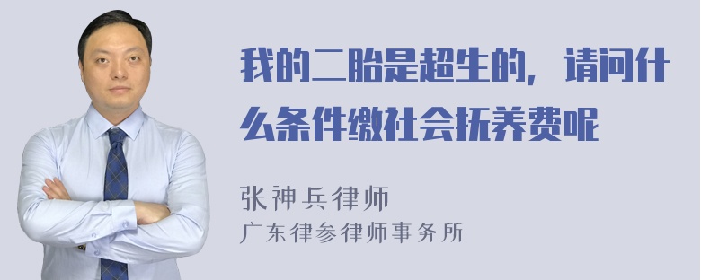 我的二胎是超生的，请问什么条件缴社会抚养费呢