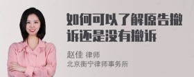 如何可以了解原告撤诉还是没有撤诉