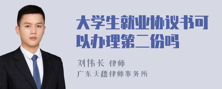 大学生就业协议书可以办理第二份吗