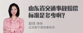 山东省交通事故赔偿标准是多少啊？