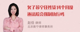 欠了苏宁任性贷14个月没还法院会强制执行吗