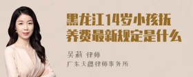 黑龙江14岁小孩抚养费最新规定是什么