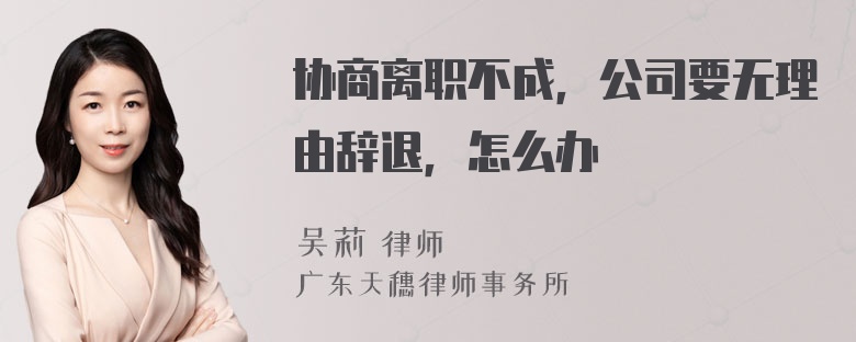 协商离职不成，公司要无理由辞退，怎么办