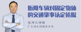 衡阳车辆对固定物体的交通肇事认定依据