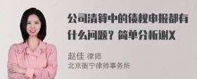 公司清算中的债权申报都有什么问题？简单分析谢X