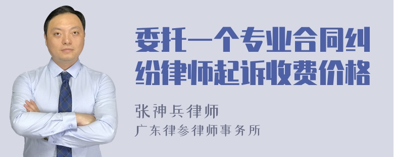 委托一个专业合同纠纷律师起诉收费价格