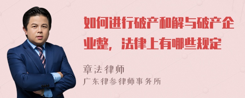 如何进行破产和解与破产企业整，法律上有哪些规定