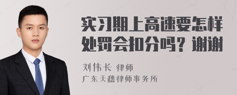 实习期上高速要怎样处罚会扣分吗？谢谢