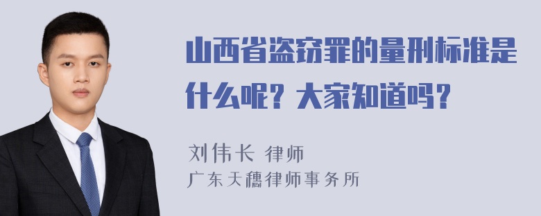 山西省盗窃罪的量刑标准是什么呢？大家知道吗？