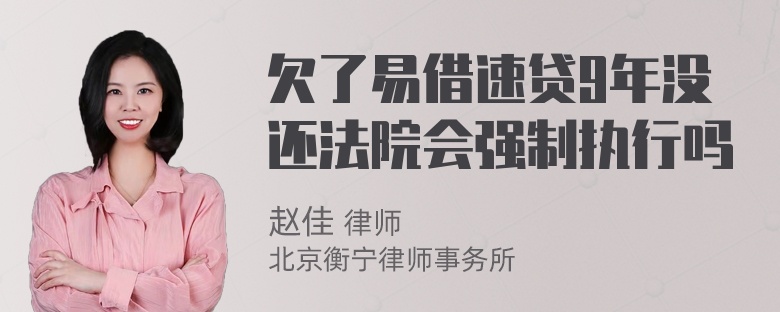 欠了易借速贷9年没还法院会强制执行吗