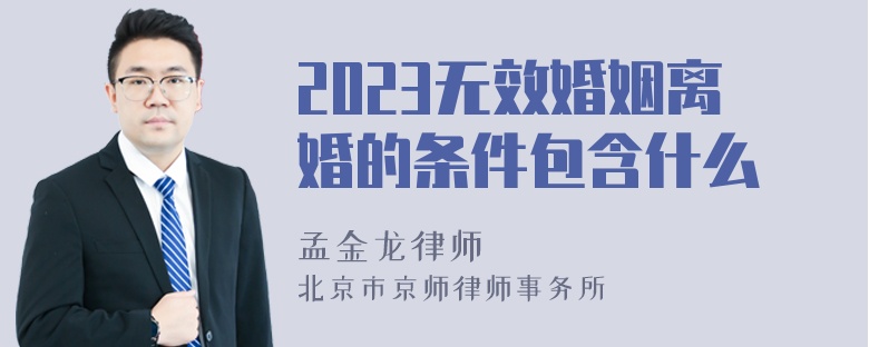 2023无效婚姻离婚的条件包含什么